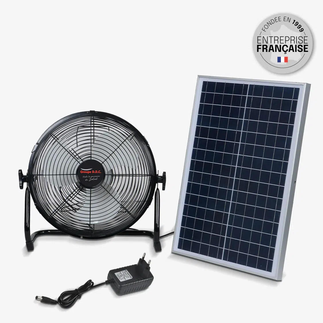 Ventilateur Filaire/Solaire  15w 3 vitesses,noir
