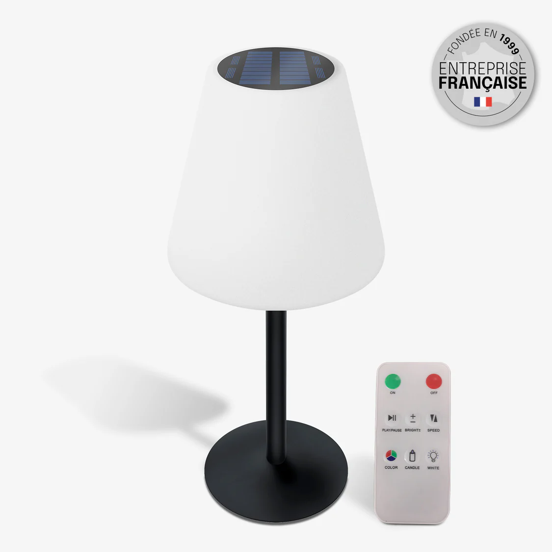 Lampe de table Solaire/filaire 300lm RGB 45cm IP44,noir