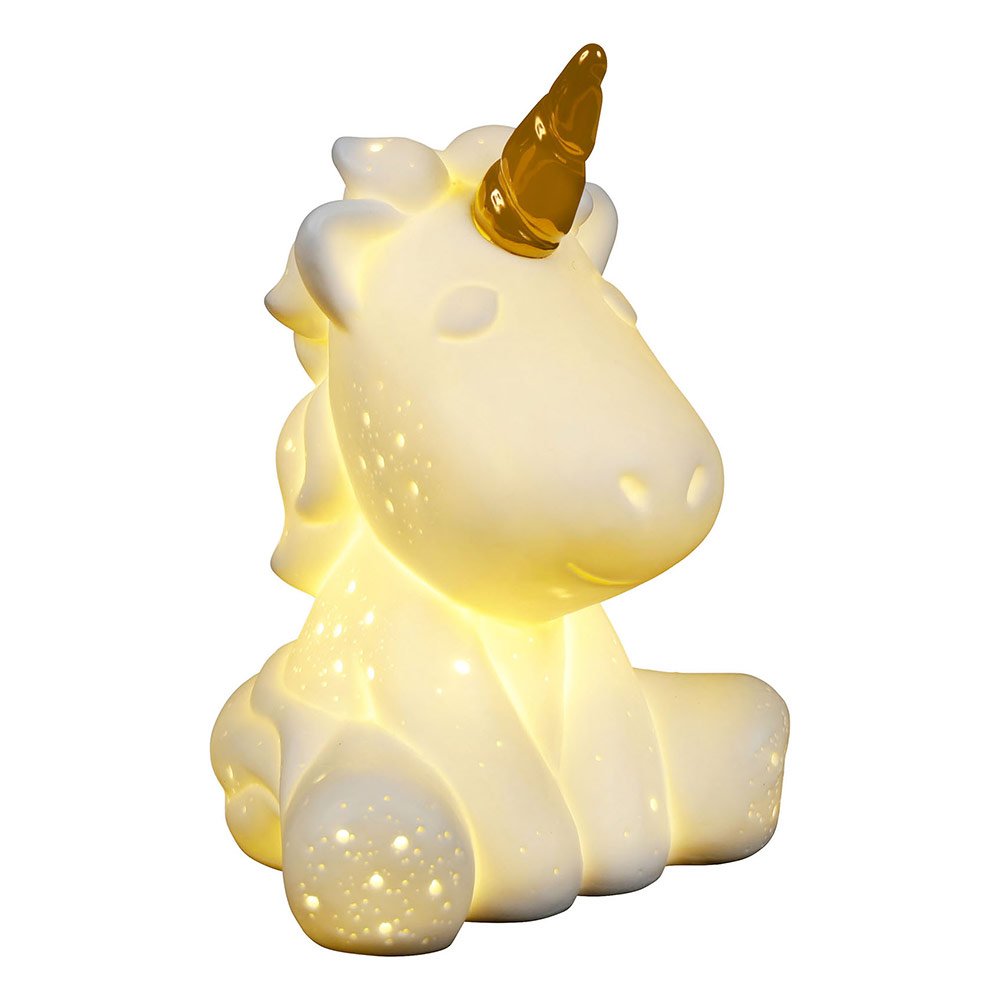 Lampe Mini Licorne LED en Porcelaine Blanc