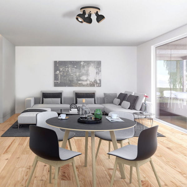 Plafonnier de Spots Oval Black