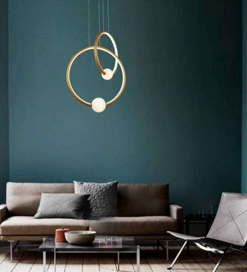 Suspension cascade Laurie Arty 44w (3000k) 44cm,rose/doré