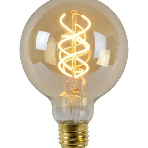 Ampoule filament led dim Lucide E27 G95 5w (2200k),fumée