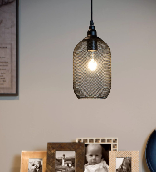 Suspension Lucide mesh 1xE27 15cm,noir