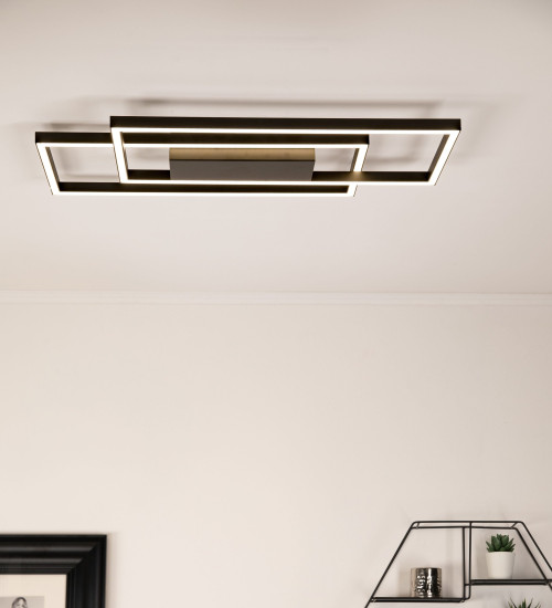 Plafonnier Keria Lines rectangle 40w (3000k) 65cm,noir