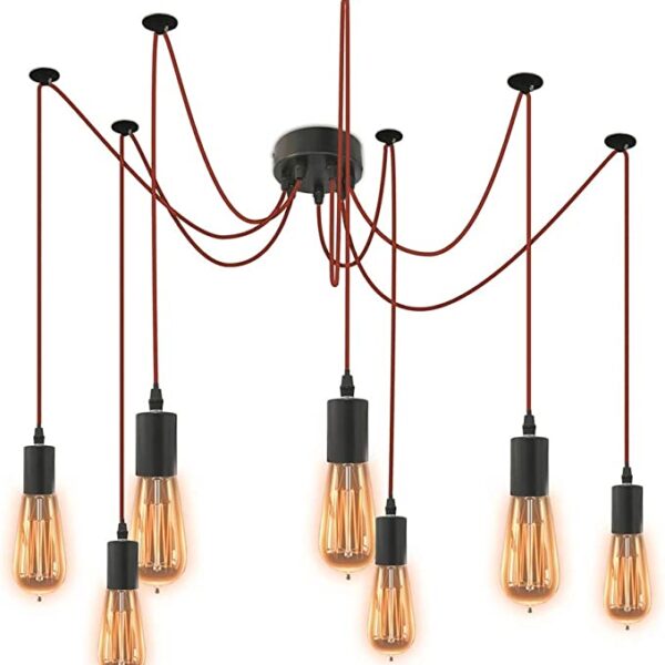 Suspension Araignée LA12093 7L Modulable Rouge