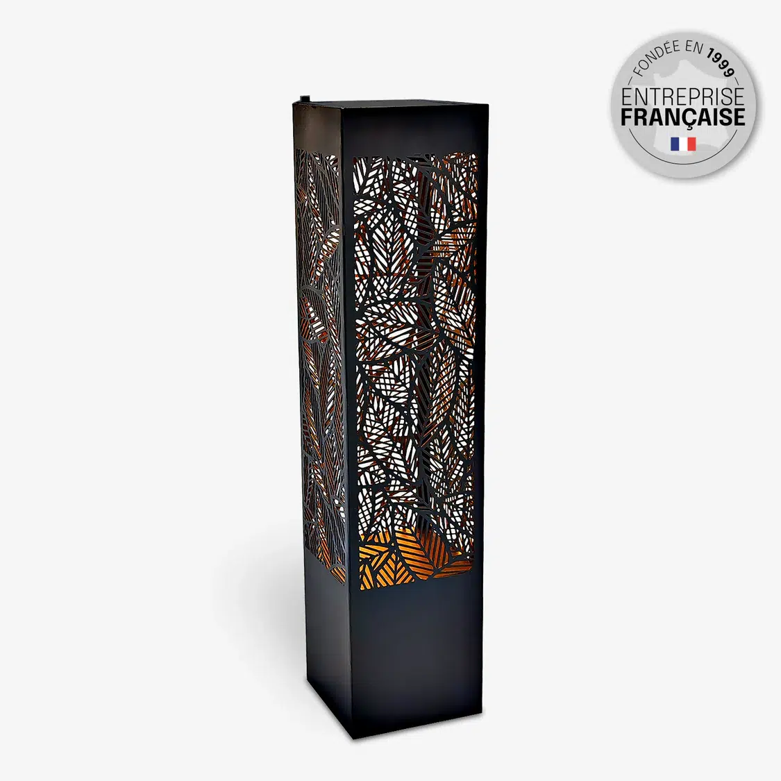 Borne solaire carrée 150lm (3000k) IP65,noir