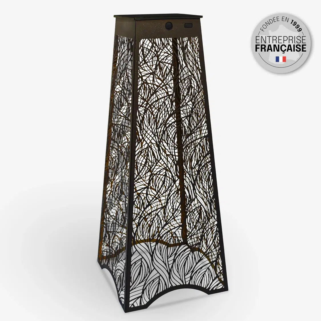 Borne solaire pyramidale 150lm (3000k) IP44 65cm,noir