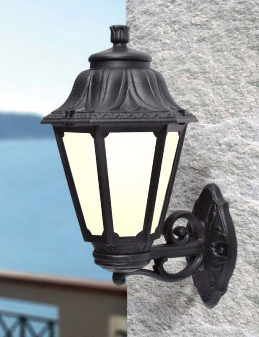 Applique Fumagalli murale Bisso/Anna 1xE27 IP55,noir