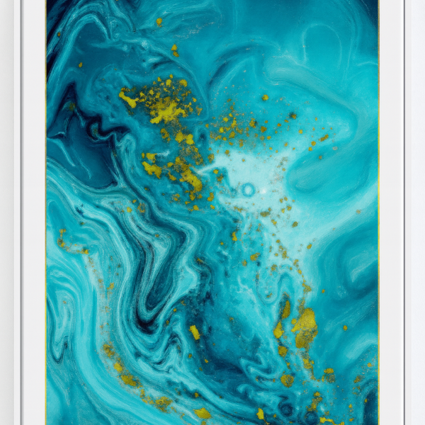 Plaque murale PVC HH24829 122x280cm,marbre turquoise doré