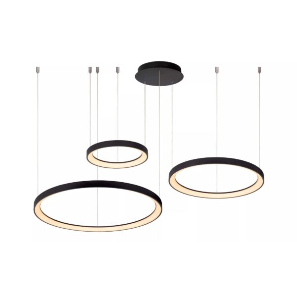 Suspension Lucide dimmable Vidal 120w (2700k) 78cm,noir