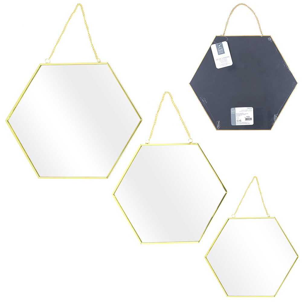 HD4338_1.jpg Miroir Hexagonal X3 Tailles Finition Or M6 – Image 1