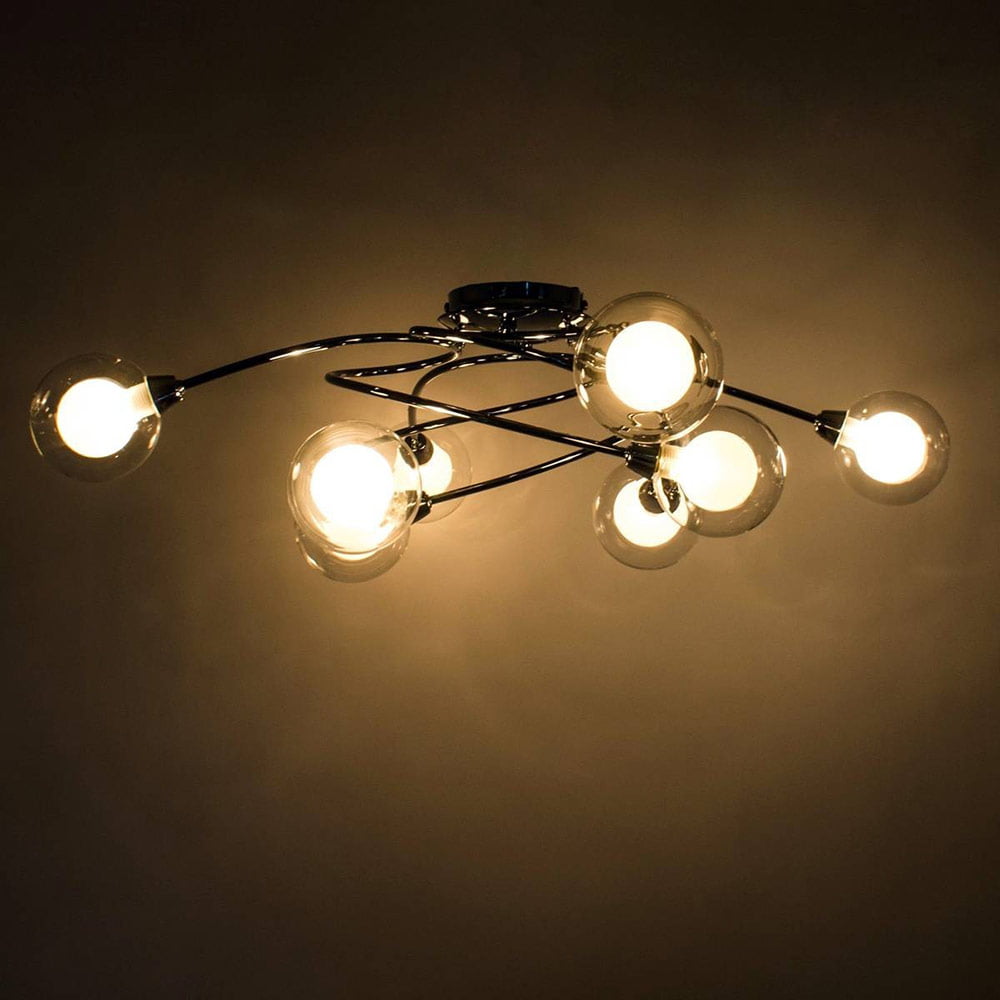 Plafonnier Spot ELBA Argentée en Métal et Verre