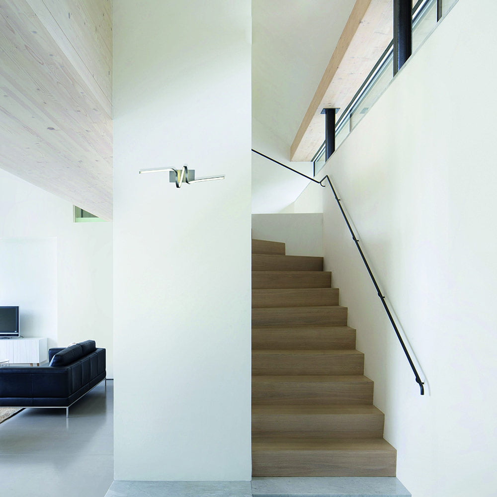 Applique Murale Design Strip Led NASTRO Argentée en Aluminium