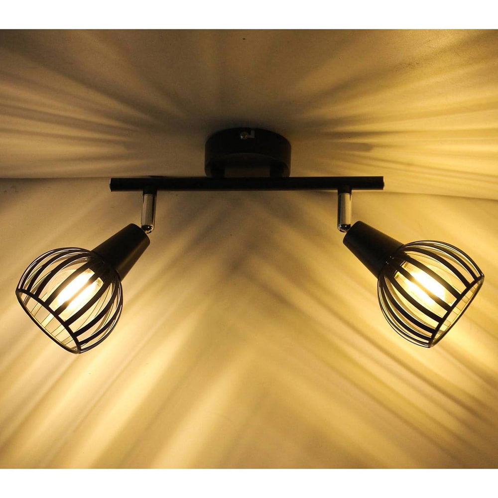 Réglette Spots Modernes Orientables FLOW (x2) en Métal Noir