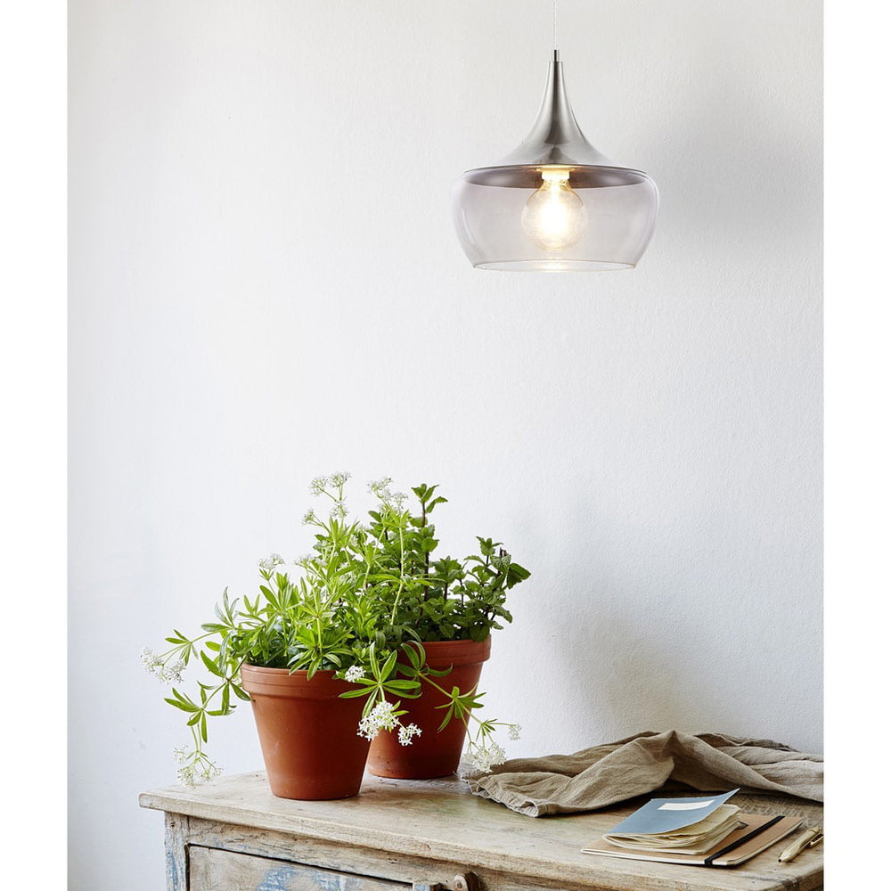 Suspension CROWN en Métal Couleur Nickel Satiné