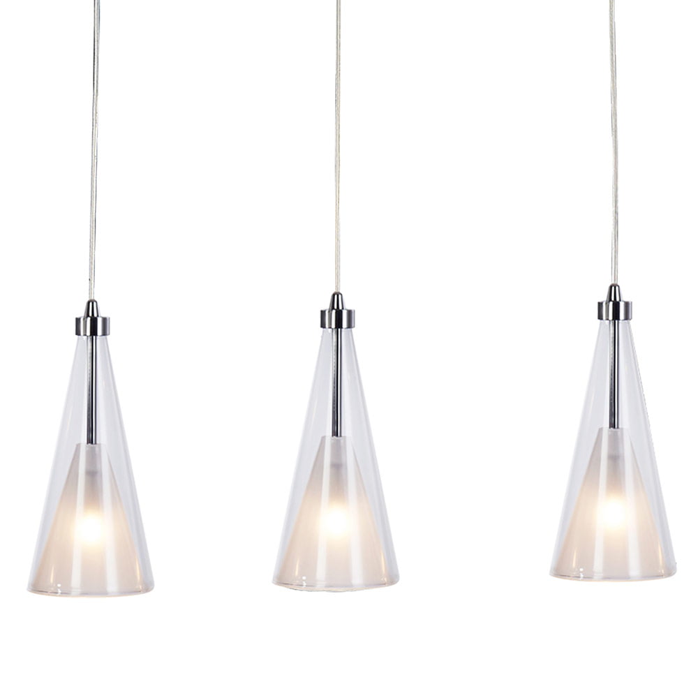 Suspension PRISS en Verre Argenté