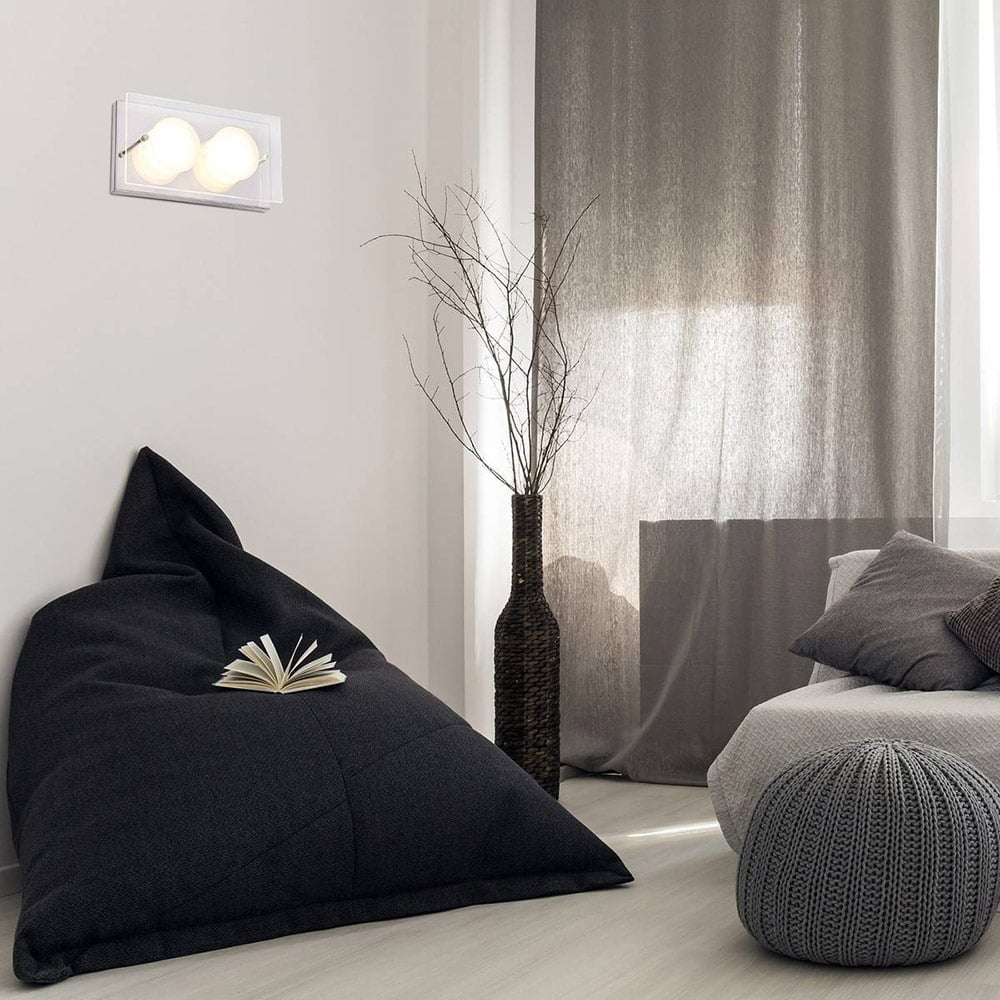 Applique Murale LED NADJA Transparente et Argentée en Verre et Métal