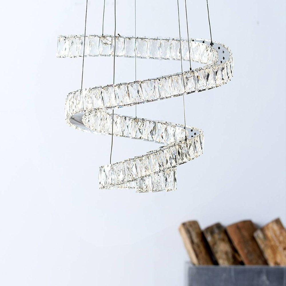 Suspension Design LED CIRCUS Argentée en Métal