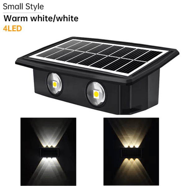 Applique solaire double éclairage 300lm (RGB) IP65,noir