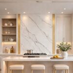 Plaque murale PVC LJ50003T 122x280cm,marbre blanc