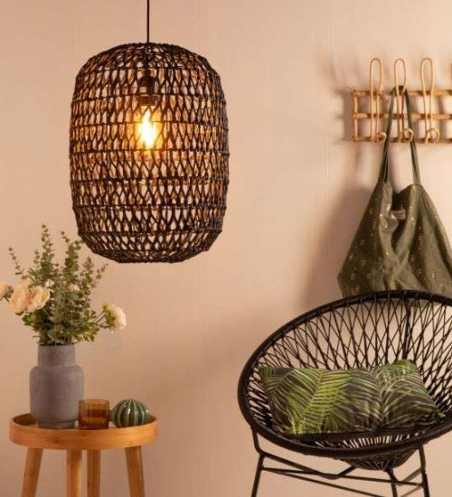 Suspension Keria Bora 30cm 1xE27 IP20,corde noir