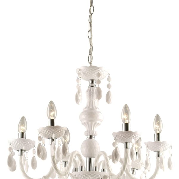 Lustre pampilles Keria Cuimbra I 6xE14, Blanc/Noir