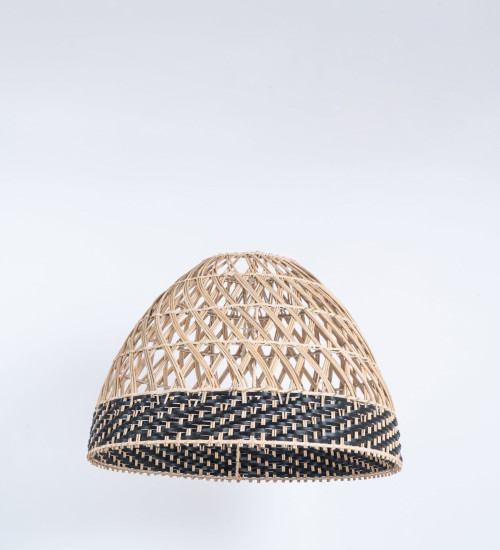 Abat-jour pour suspension Blura 61cm,rotin naturel/noir