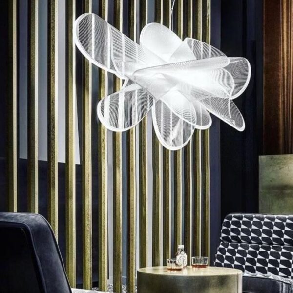 Suspension design LED LA BELLE ETOILE transparente en cristalflex