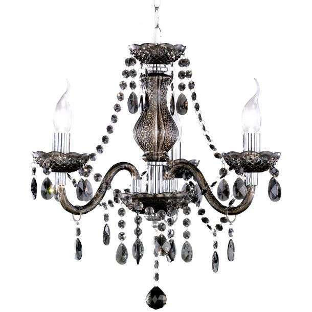 Lustre pampilles baroque ELEONORE en acrylique noir