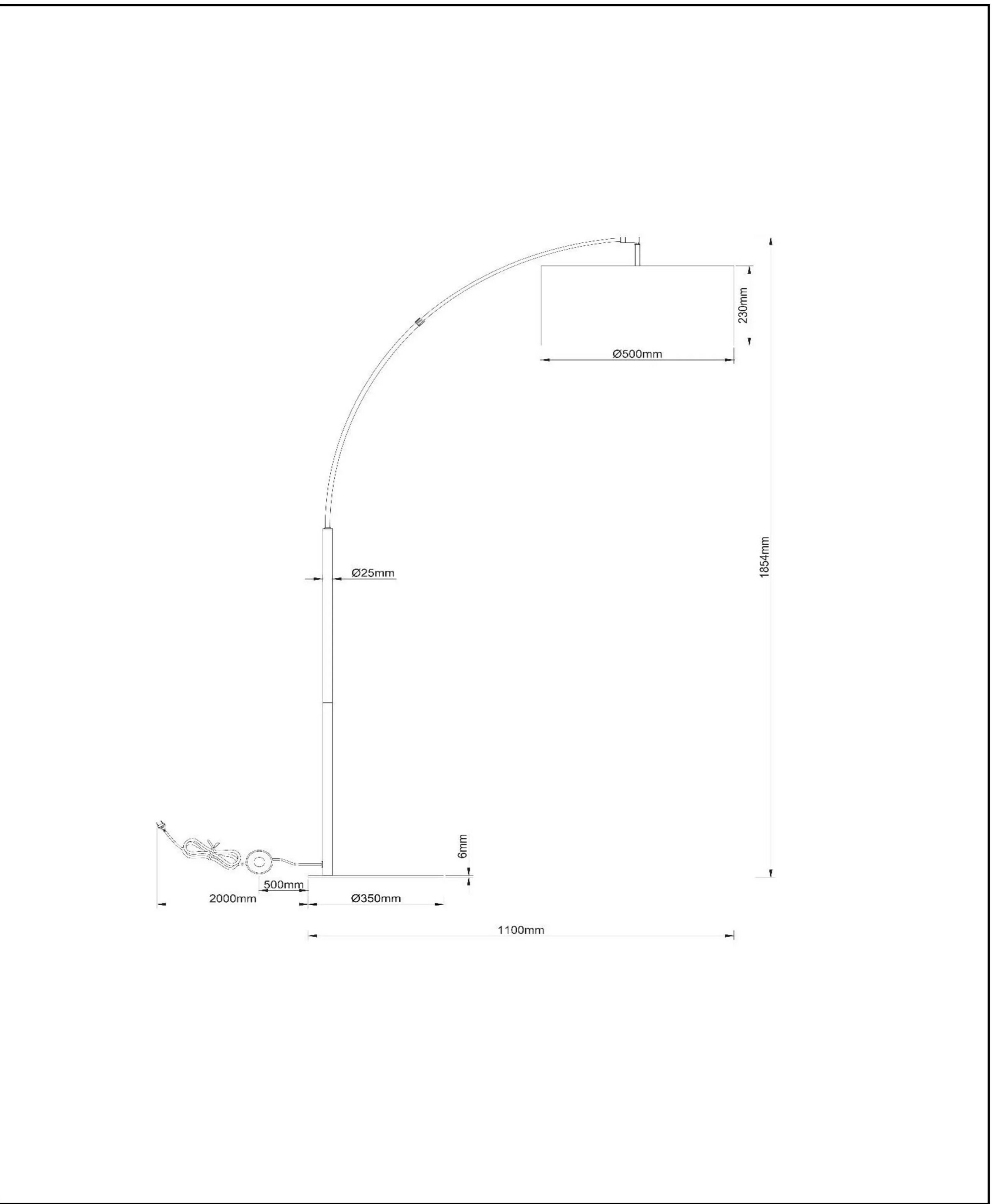 RANKOS - Lampadaire arceau - 1xE27 - Noir – Image 6