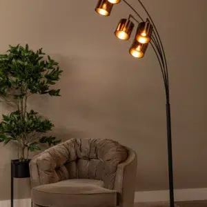 RANKOS - Lampadaire - 5xE14 - Noir