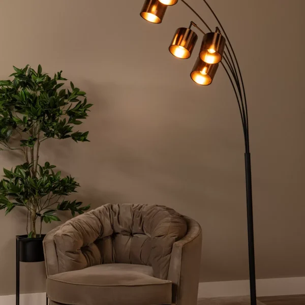 RANKOS - Lampadaire - 5xE14 - Noir