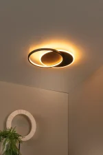 AXELLE - Plafonnier - Ø 29,5 cm - LED 3 StepDim - 1x24W 2700K - Noir