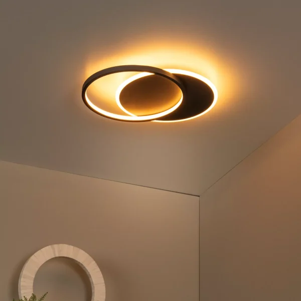 AXELLE - Plafonnier - Ø 29,5 cm - LED 3 StepDim - 1x24W 2700K - Noir