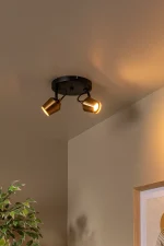 EMILE - Spot plafond - Ø 20 cm - 2xGU10 - Or Mat / Laiton