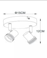 KIANTI - Spot plafond - Ø 15 cm - 2xGU10 - Taupe – Image 6