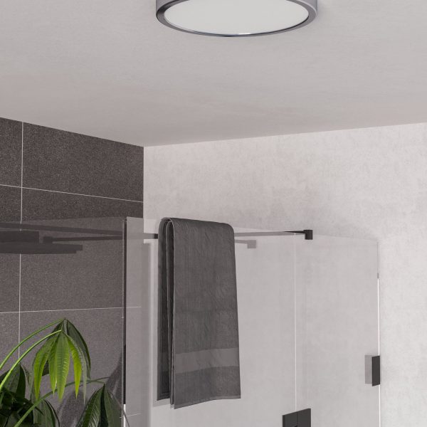 Plafonnier led circulaire Eglo Fueva 16w CCT IP44,chrome