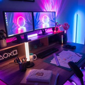 Lampe à poser LED RVB Digital, 40cm, Synchronisation musicale, éclairage blanc CCT, filaire USB