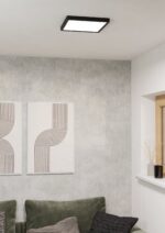 Plafonnier led carré Eglo ZigBee Fueva 6-Z 16w RGBCCT,noir