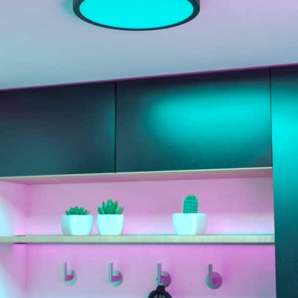 Plafonnier led Eglo Zigbee Fueva 6-Z 16w RGB/CCT 28cm,noir