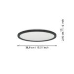 Plafonnier led Eglo ZigBee Rovito-Z 22,5w RGBCCT 39cm,noir – Image 3
