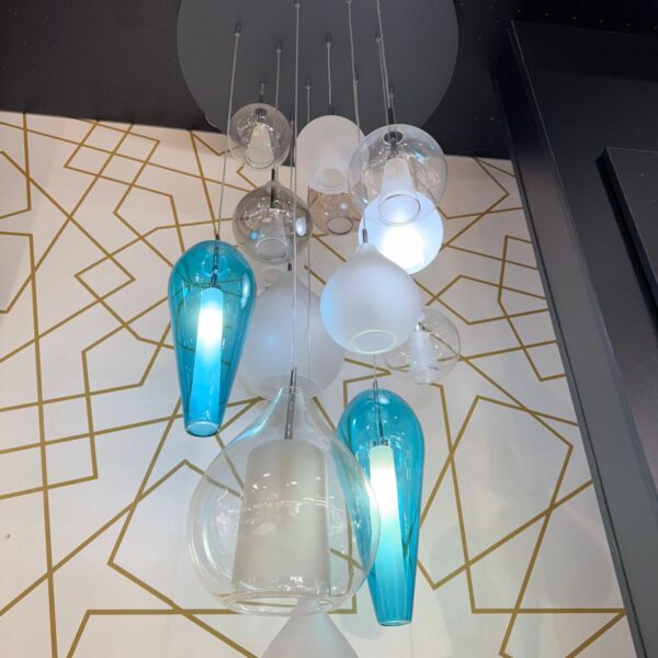 Suspension multiple Concept Verre Circe 14xG9 60cm,ardoise