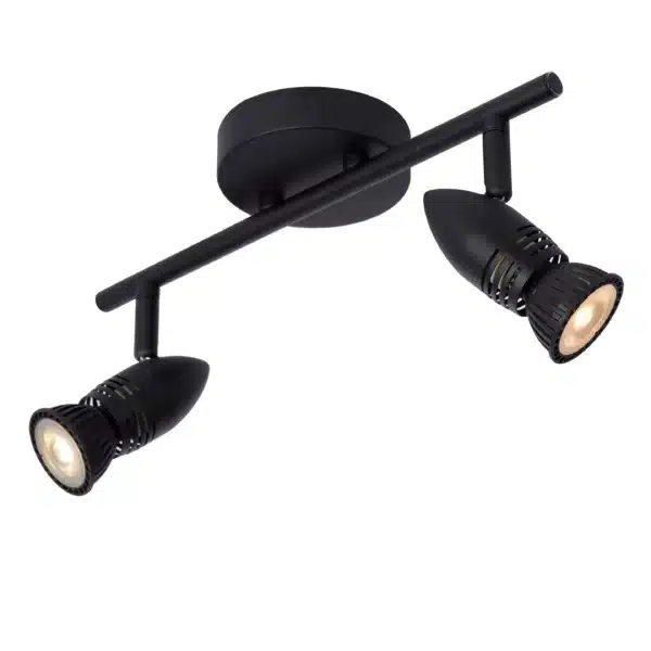Spot Lucide Caro  2×GU10 32cm, noir