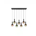 Suspension barre Lucide Marius 7xE27 130cm,noir – Image 2