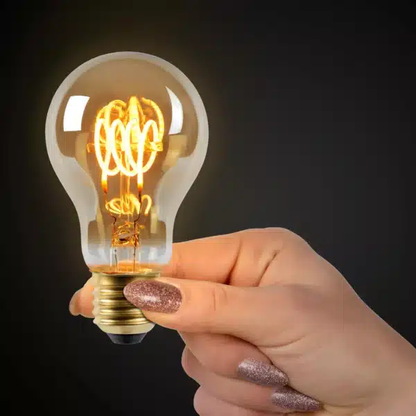 Ampoule filament led dim Lucide E27 A60 4.9w (2200k),ambre