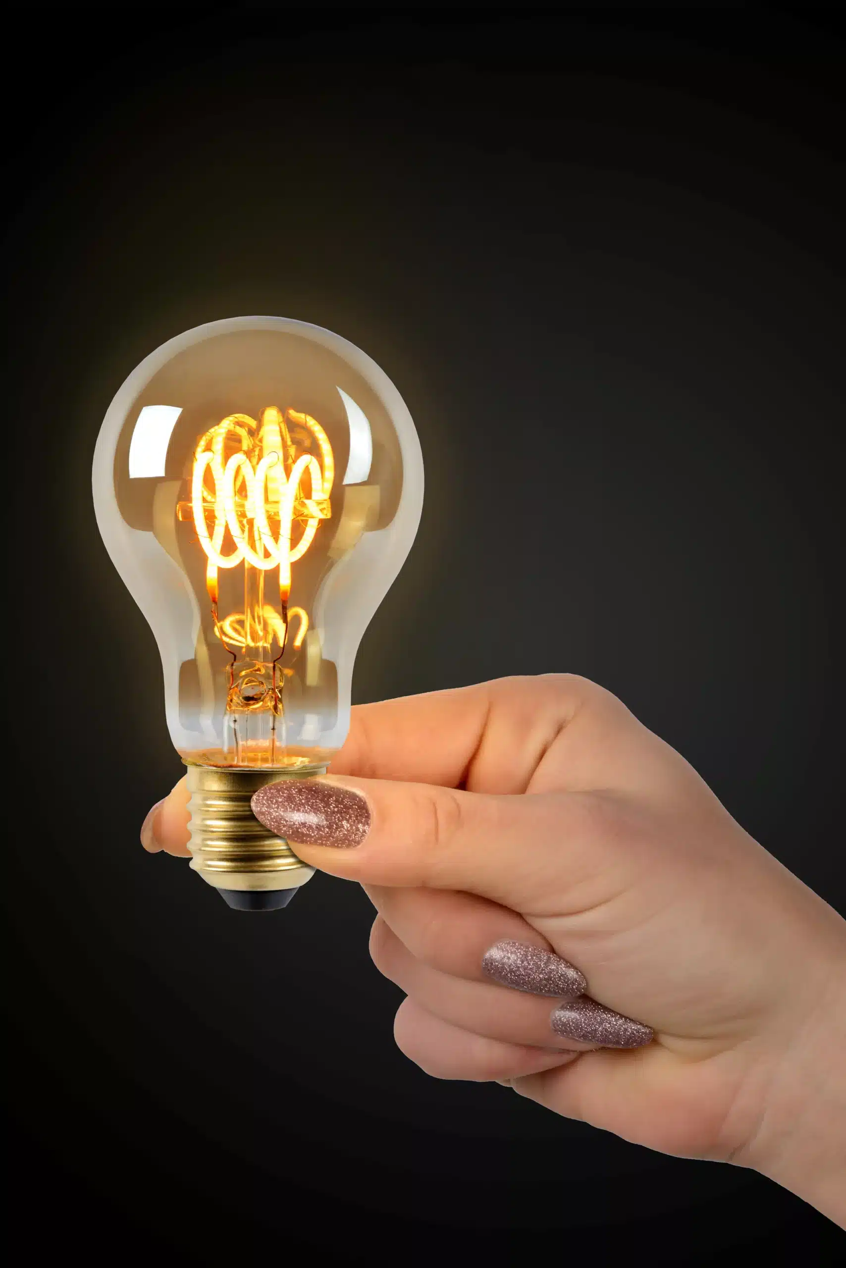 Ampoule filament led dim Lucide E27 A60 4.9w (2200k),ambre