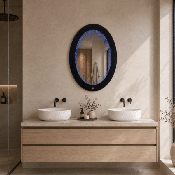 Miroir LED Infinity Noir AVEC LED