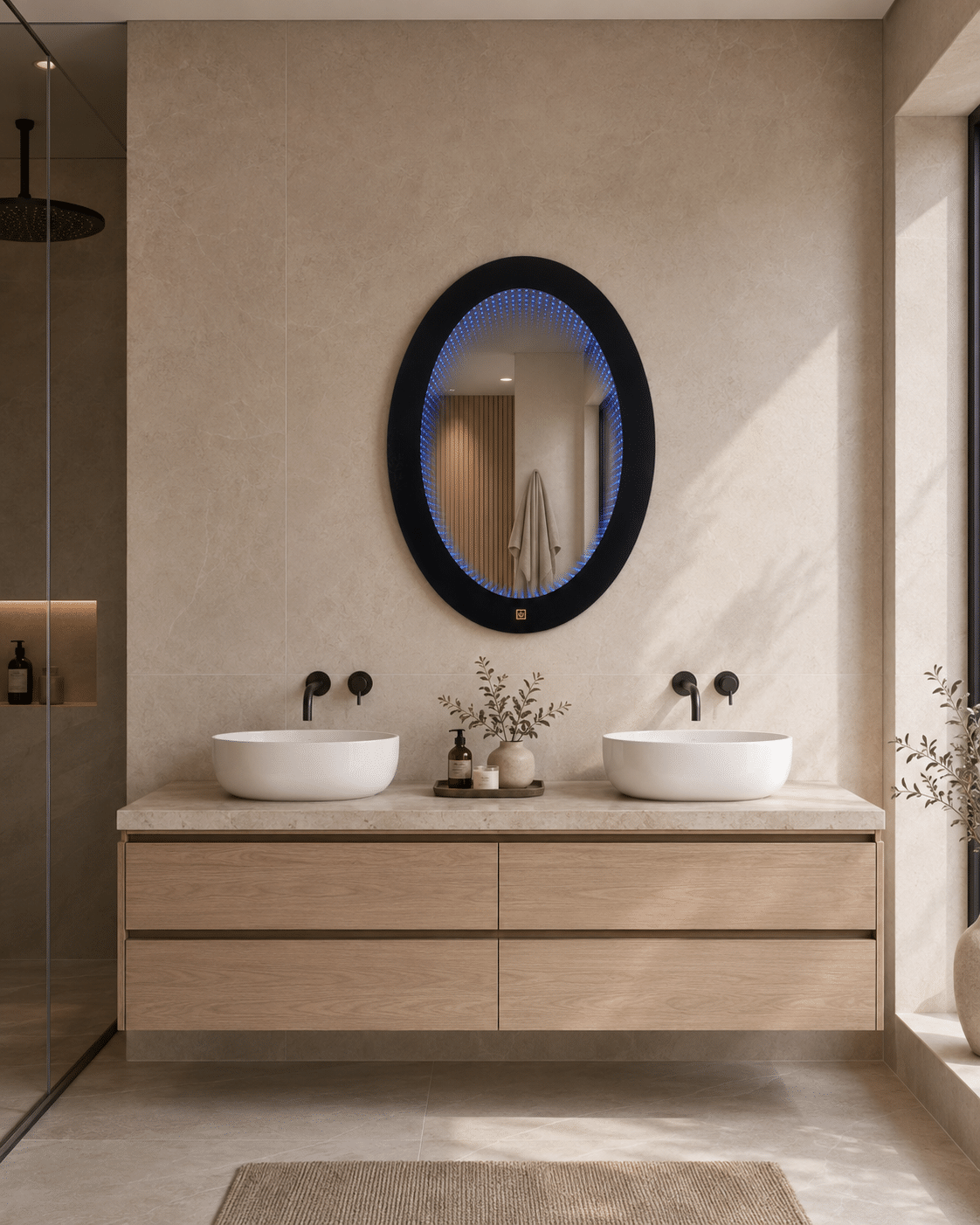 Infinity Miroir LED Infinity Noir AVEC LED – Image 1