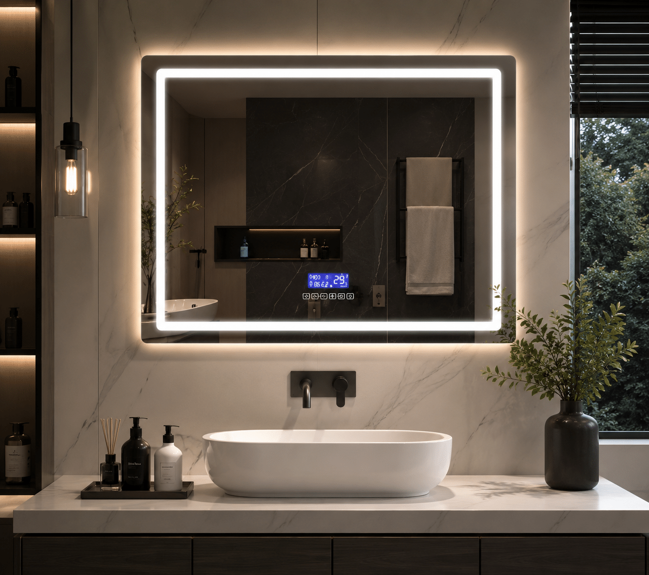 SOUNDLIGHT Miroir LED anti buée Connecté Bluetooth SOUNDLIGHT – Image 1