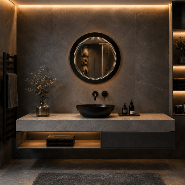Miroir LED Infinia Noir AVEC LED